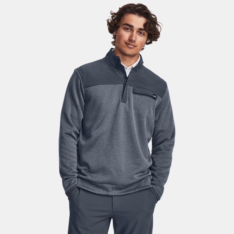 Men's  Under Armour  Storm SweaterFleece ½ Zip Downpour Gray / White XL